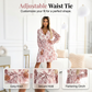 Robe romantique à fleurs pour femme avec ourlet à volants