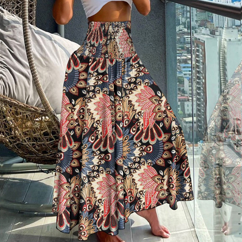🌸Jupe-culotte décontractée à imprimé tendance pour femme, taille haute🔥