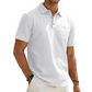 Chemise à manches courtes et col en coton et lin pour homme