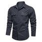 Chemise de travail en coton à manches longues pour homme
