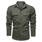 Chemise de travail en coton à manches longues pour homme