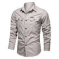 Chemise de travail en coton à manches longues pour homme