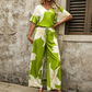 🎨Ensemble femme : haut à imprimé floral et pantalon large 🌸L'élégance estivale en toute simplicité