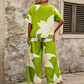 🎨Ensemble femme : haut à imprimé floral et pantalon large 🌸L'élégance estivale en toute simplicité