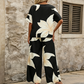 🎨Ensemble femme : haut à imprimé floral et pantalon large 🌸L'élégance estivale en toute simplicité