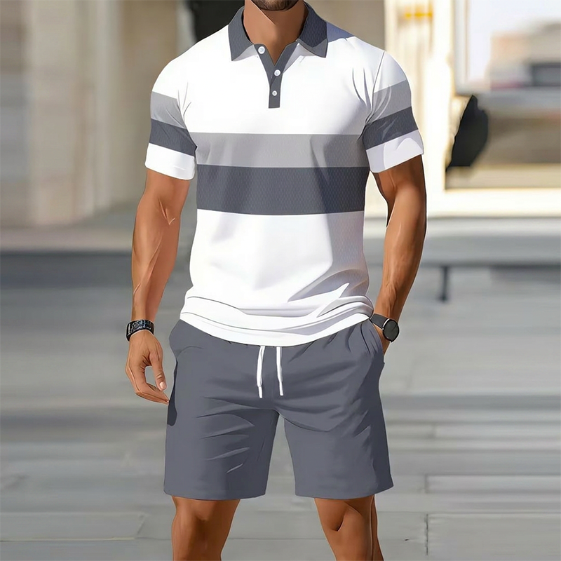💥Set 2 Pièces Chemise & Short Homme Imprimé Numérique – Tissu Premium Respirant, Coupe Athlétique, Infroissable👕