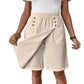 Short asymétrique croisé pour femme, arrivant aux genoux