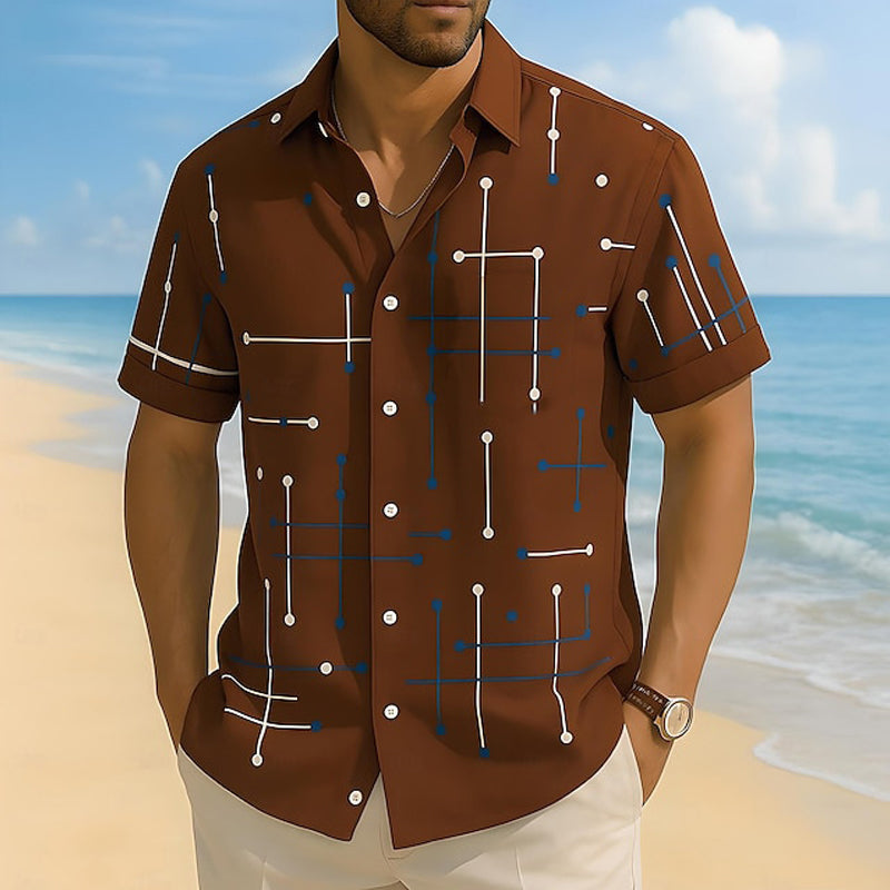 🎉 Vente 2026 — Plus de 38 400 vendus!👔 Chemise Homme Imprimé Géométrique – Estivale ✨