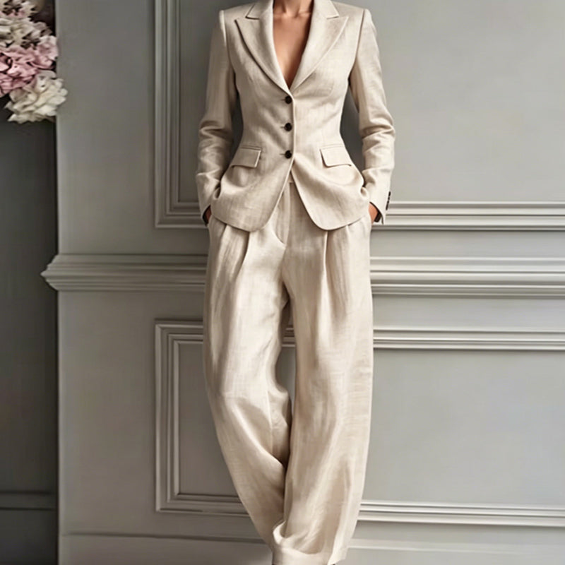 ⌛Soldes de lancement de la collection automne - Ensemble deux pièces pour femme : blazer et pantalon décontractés
