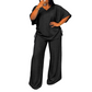 Ensemble décontracté pour femme : haut à col V et pantalon large