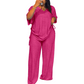 Ensemble décontracté pour femme : haut à col V et pantalon large