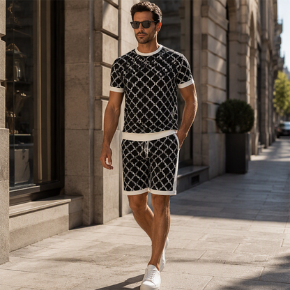 Ensemble 2 pièces pour homme : haut décontracté et short