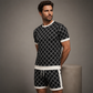 Ensemble 2 pièces pour homme : haut décontracté et short
