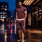 Ensemble 2 pièces pour homme : haut décontracté et short