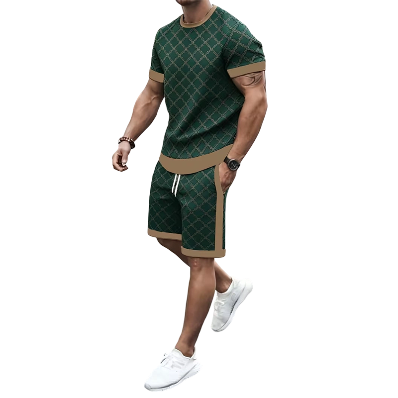 Ensemble 2 pièces pour homme : haut décontracté et short