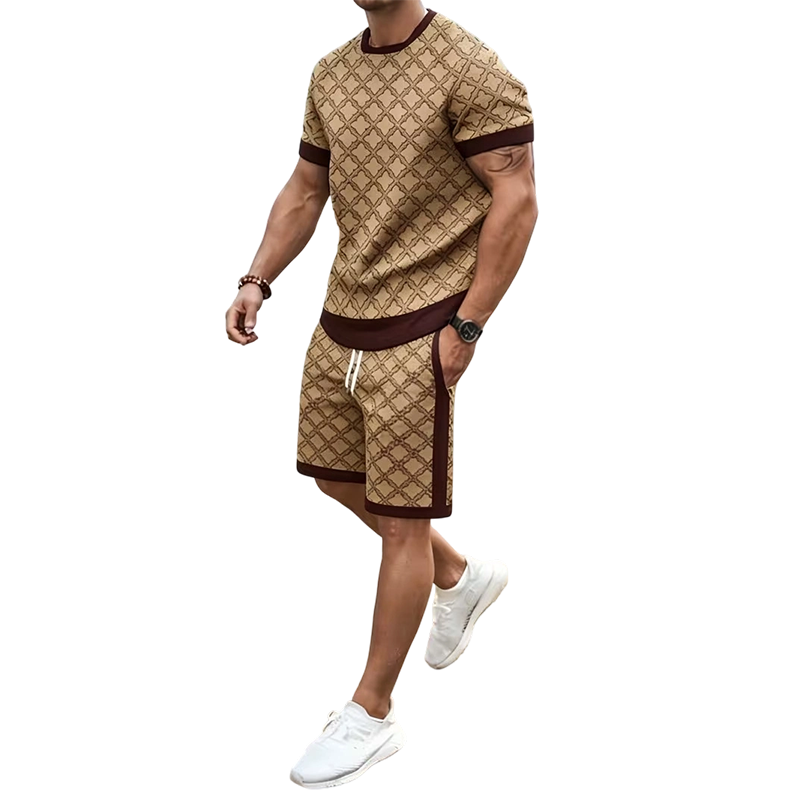 Ensemble 2 pièces pour homme : haut décontracté et short