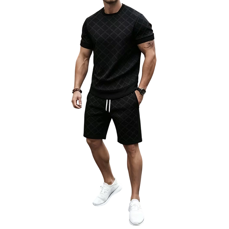 Ensemble 2 pièces pour homme : haut décontracté et short