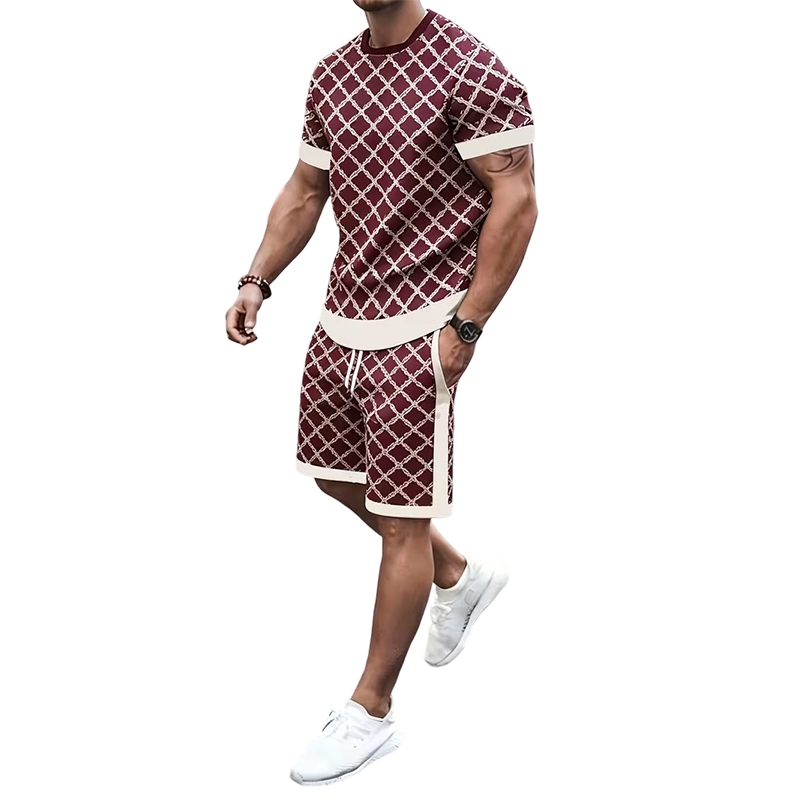 Ensemble 2 pièces pour homme : haut décontracté et short