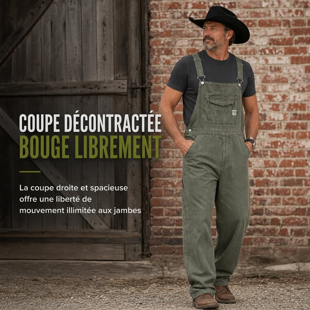 👖 Salopette Denim Homme – Coupe Relax & Style Workwear Multi-Poches