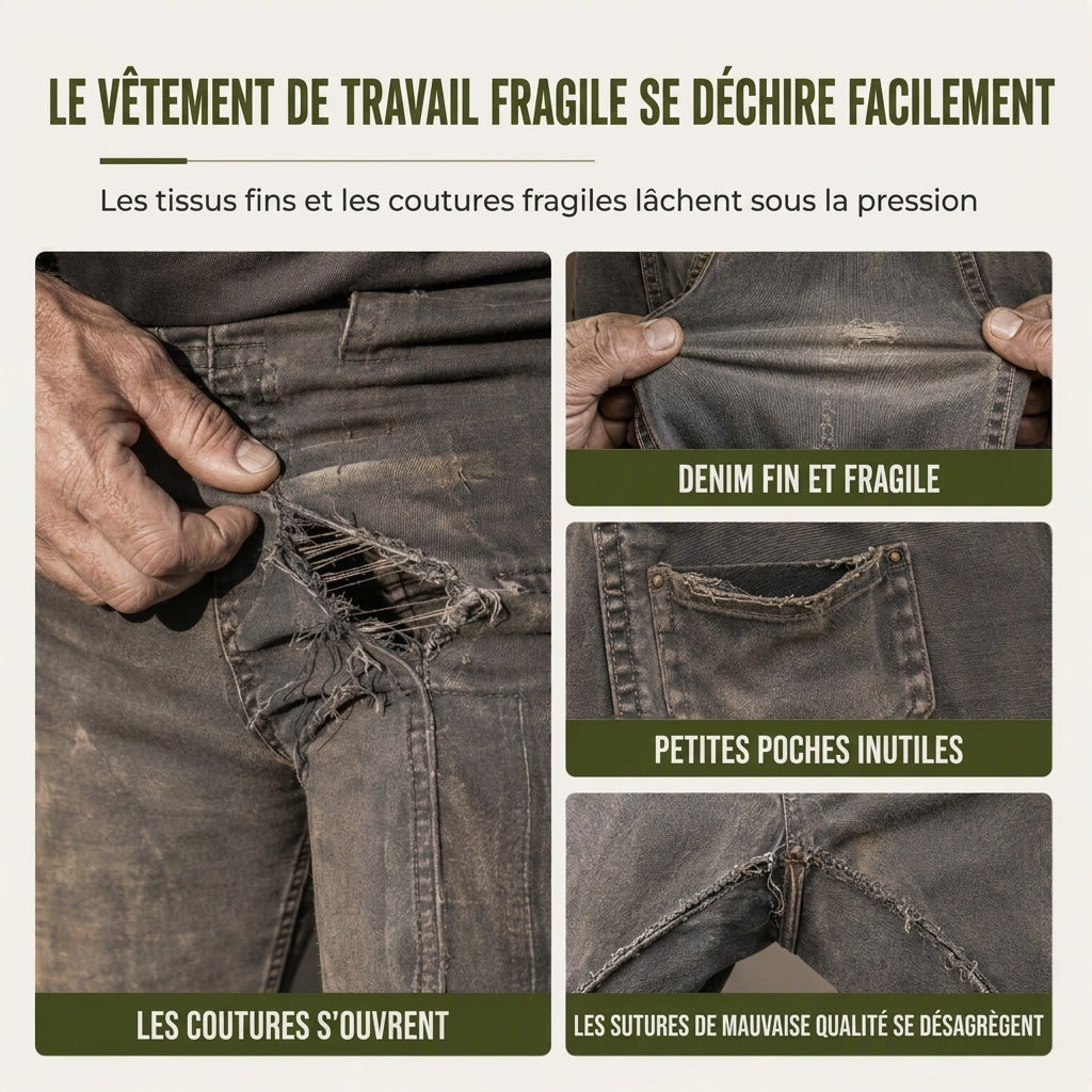 👖 Salopette Denim Homme – Coupe Relax & Style Workwear Multi-Poches