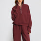 ⏳Réductions exceptionnelles⏳!😎Ensemble Pull-over Zippé à Col Montant et Pantalon à Jambes Larges pour Femme
