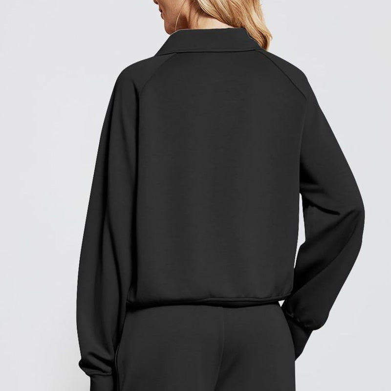 ⏳Réductions exceptionnelles⏳!😎Ensemble Pull-over Zippé à Col Montant et Pantalon à Jambes Larges pour Femme