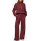 ⏳Réductions exceptionnelles⏳!😎Ensemble Pull-over Zippé à Col Montant et Pantalon à Jambes Larges pour Femme