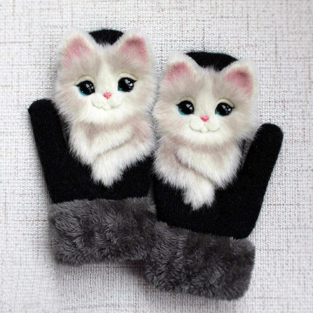 🧤Gants tricotés à la main avec des animaux mignons
