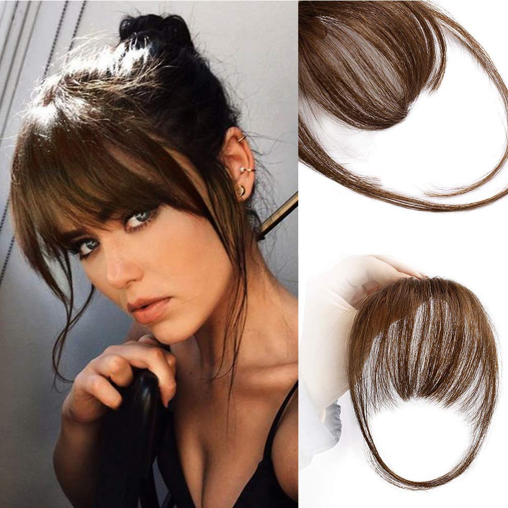 💖 Franges à clipser 100% extensions de cheveux authentiques franges aériennes