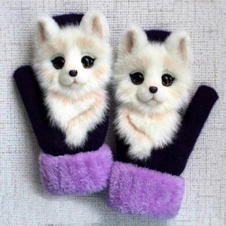 🧤Gants tricotés à la main avec des animaux mignons
