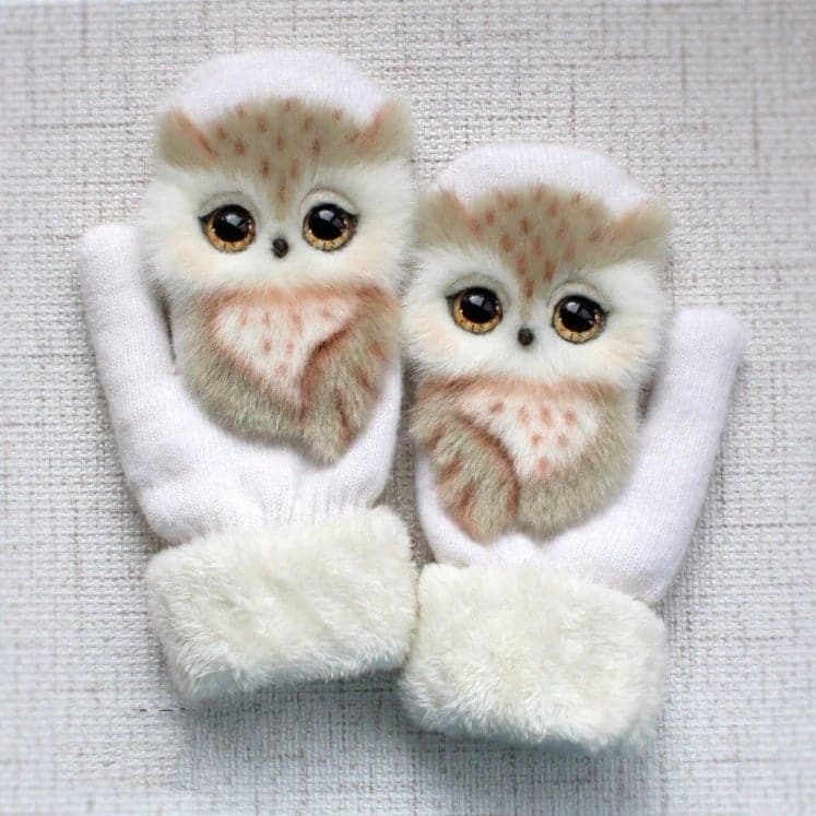 🧤Gants tricotés à la main avec des animaux mignons