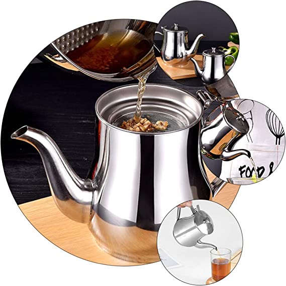 (🔥🎁 Vente chaude de Noël 2023 🎁 - 49%) Pot filtrant à huile en acier inoxydable