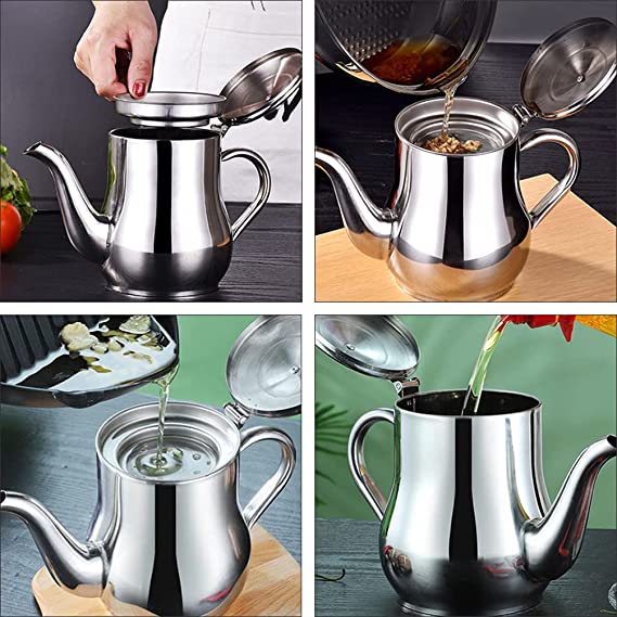(🔥🎁 Vente chaude de Noël 2023 🎁 - 49%) Pot filtrant à huile en acier inoxydable