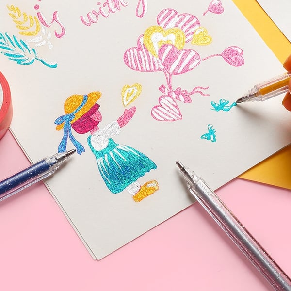 🔥Vente de Noël - 49% de réduction🎨 Ensemble de stylos à gel scintillants🎄Couleurs lumineuses, créativité illimitée