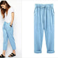 🔥 Dernier jour 49 % de réduction🔥 Pantalon ample à taille élastique de couleur unie pour grande taille