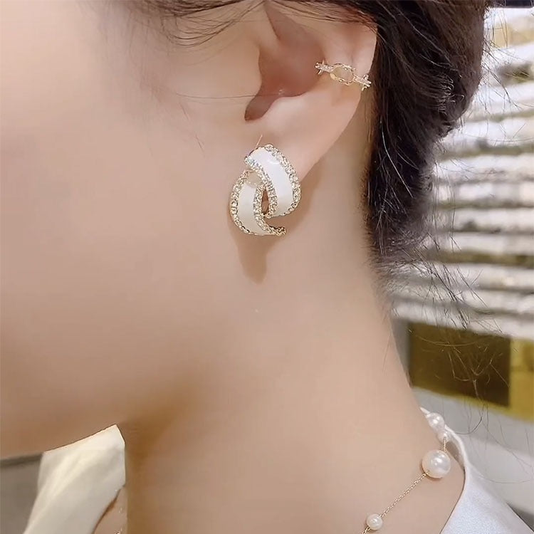 Boucles d'oreilles Fashion Cross Green Crystal