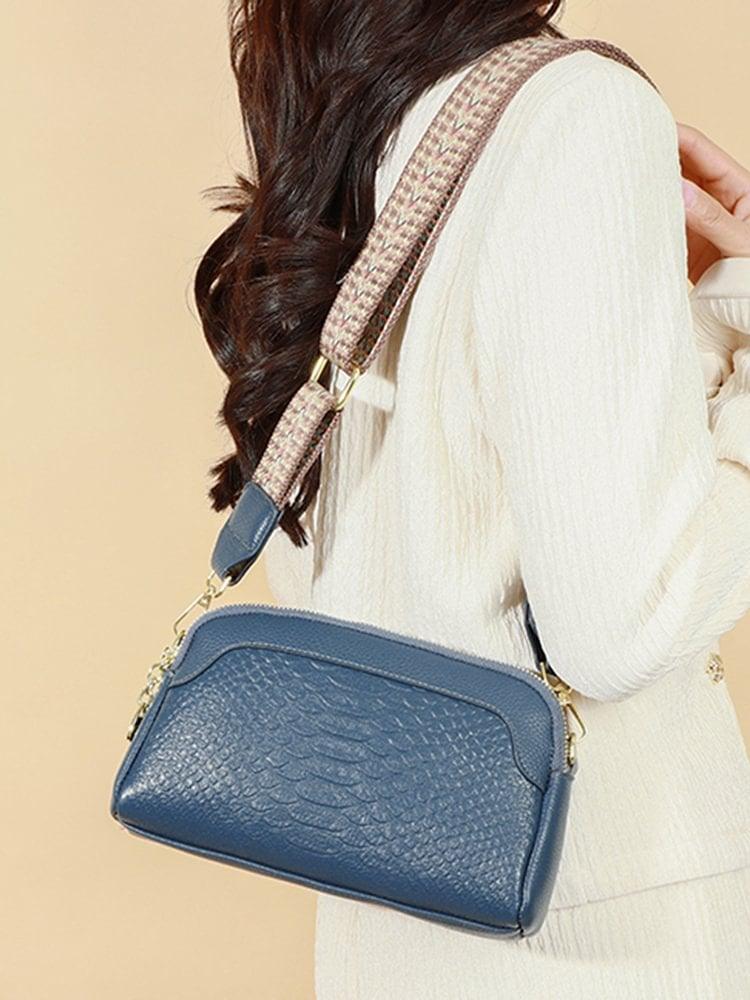 🔥 Vente chaude 🔥 Sac à bandoulière en cuir de première couche à motif d'alligator pour femme pour le travail