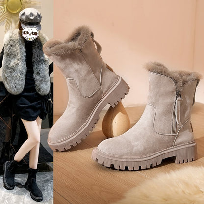 Bottes d'hiver en laine polaire pour femmes