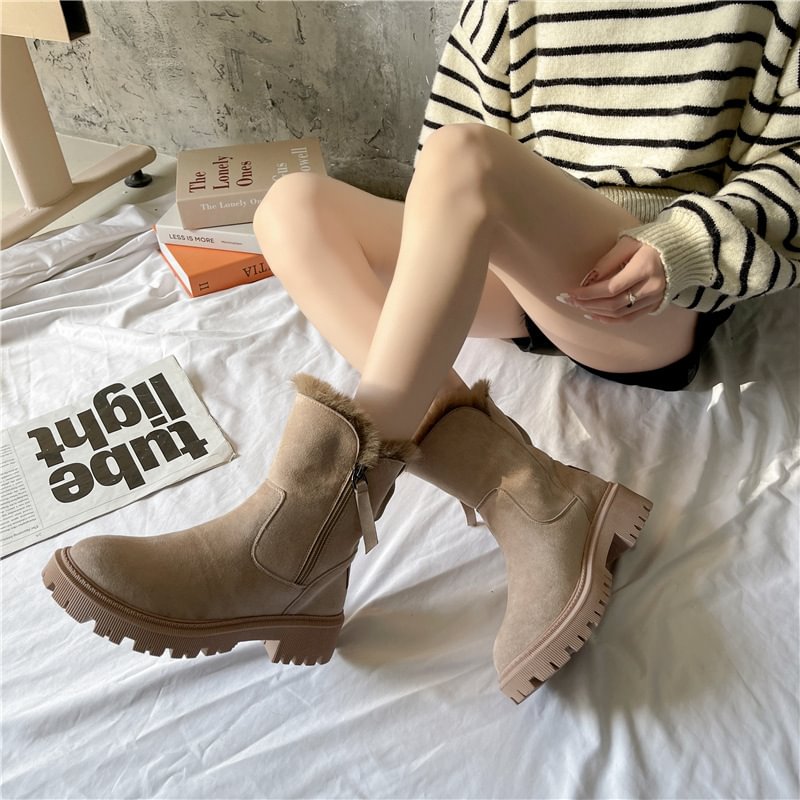 Bottes d'hiver en laine polaire pour femmes
