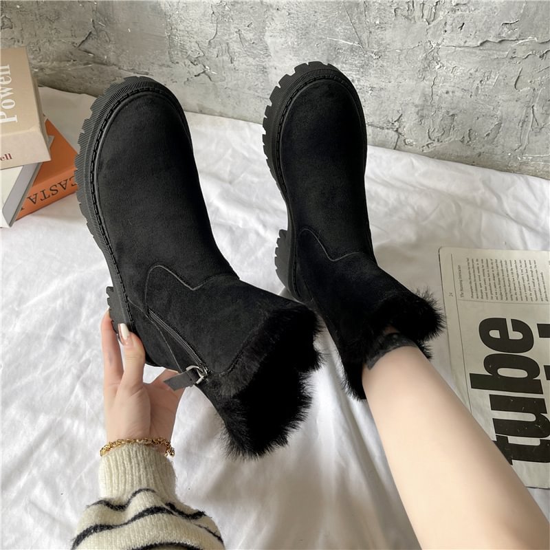 Bottes d'hiver en laine polaire pour femmes