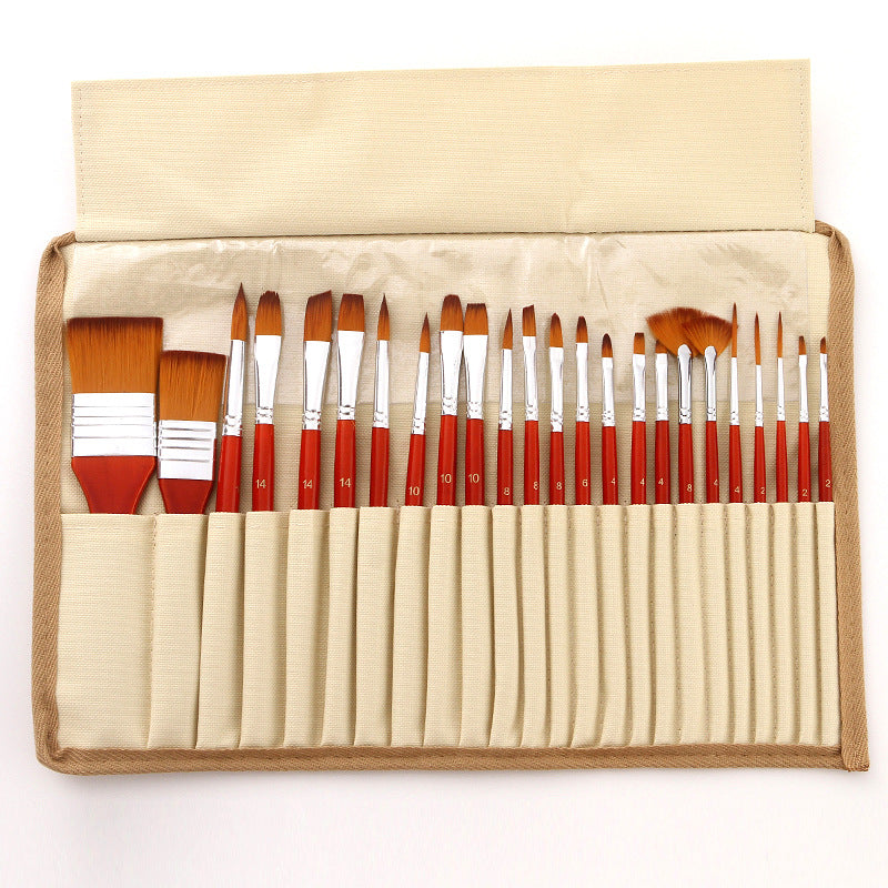 Pinceau de Peinture d'Art Professionnel avec Poignée en Bois Naturel