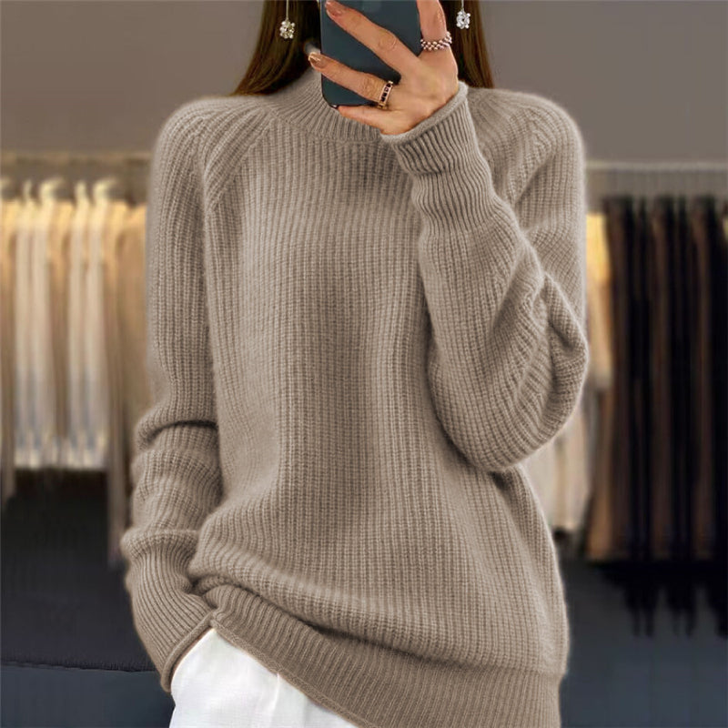 💥Remise pour le Nouvel An - 50% DE RÉDUCTION💥Pull-over unicolore simple à col montant pour femmes