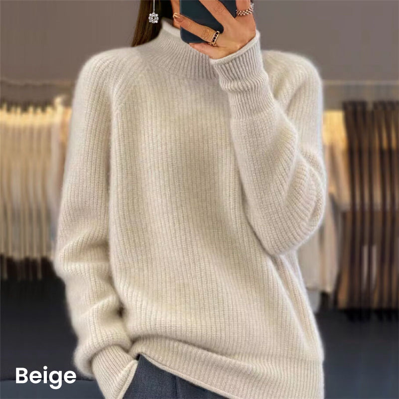 💥Remise pour le Nouvel An - 50% DE RÉDUCTION💥Pull-over unicolore simple à col montant pour femmes