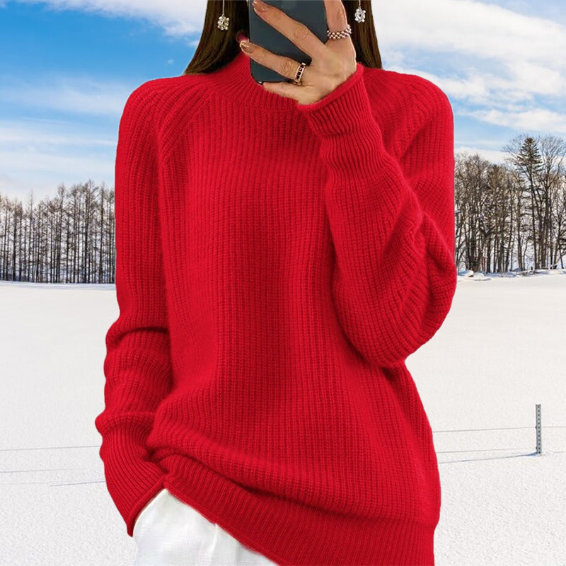 💥Remise pour le Nouvel An - 50% DE RÉDUCTION💥Pull-over unicolore simple à col montant pour femmes