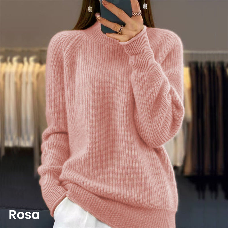 💥Remise pour le Nouvel An - 50% DE RÉDUCTION💥Pull-over unicolore simple à col montant pour femmes