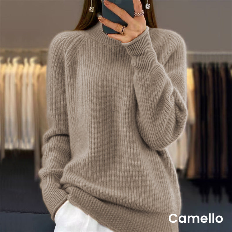 💥Remise pour le Nouvel An - 50% DE RÉDUCTION💥Pull-over unicolore simple à col montant pour femmes
