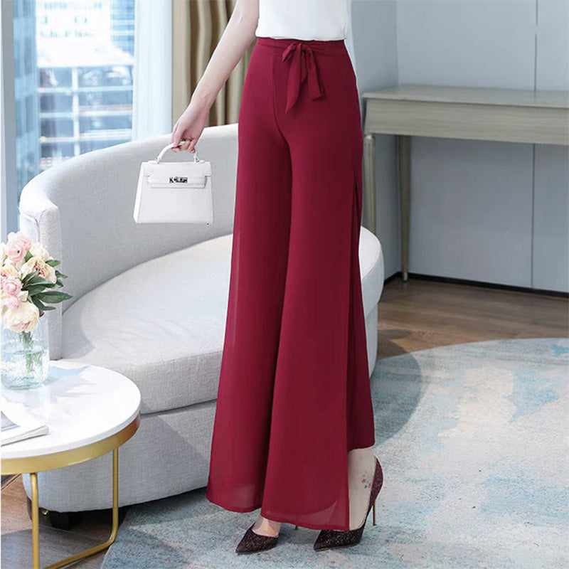 🎉 Lancement d'un nouveau produit💐-.  Pantalon élégant en mousseline de soie à jambes larges ( acheter 2 livraison gratuite📦)